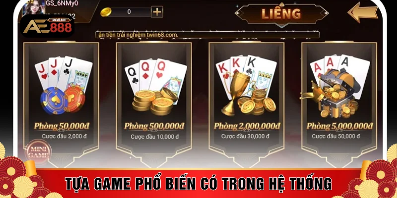 Tựa game phổ biến có trong hệ thống